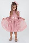 Kleid - Rosa - Gerüschter Saum