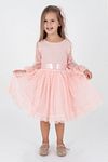 Kleid - Rosa - Gerüschter Saum