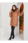 Plus Size Winterjacket - Brown - Puffer