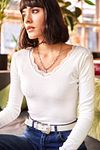 Bluse - Ecru - Figurbetont