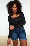 Große Größen in Bluse - Schwarz - Slim Fit