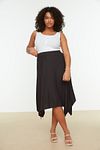 Plus Size Skirt - Black - Midi