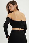 Bluse - Schwarz - Figurbetont