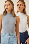 Bluse - Mehrfarbig - Figurbetont
