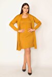 Plus Size Dress - Yellow - Ruffle hem