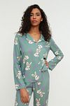 Pyjama - Türkis - Mit Slogan