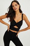 Bluse - Schwarz - Figurbetont