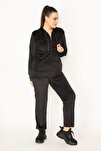 Plus Size Sweatsuit Set - Black - Regular