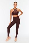 Sport-Leggings - Lila - Hoher Bund