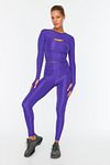 Sport-Leggings - Lila - Hoher Bund