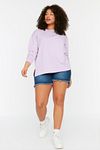 Plus Size Sweatshirt - Purple - Regular fit
