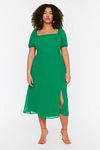 Plus Size Dress - Green - A-line