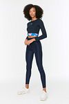 Sport-Leggings - Dunkelblau - Hoher Bund