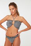 Bikini-Hose - Mehrfarbig - Kariert
