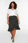 Plus Size Skirt - Black - Midi