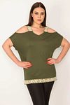 Plus Size Blouse - Khaki - Regular fit