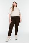 Plus Size Leggings - Brown - High Waist