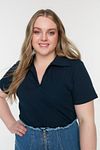 Plus Size Blouse - Navy blue - Regular fit