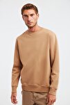 Sweatshirt - Beige - Relaxed Fit