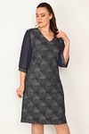 Plus Size Dress - Navy blue - Basic