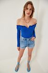 Bluse - Blau - Regular Fit