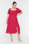 Plus Size Dress - Pink - A-line