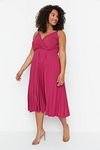 Plus Size Dress - Pink - A-line