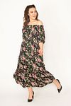 Plus Size Dress - Black - Wrapover