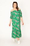Plus Size Dress - Green - Wrapover