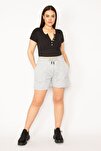 Plus Size Shorts & Bermuda - Gray - Normal Waist
