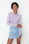 Strickjacke - Lila - Slim Fit