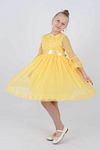 Kleid - Gelb - Gerüschter Saum