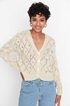 Strickjacke - Beige - Regular Fit