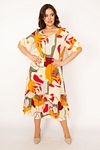 Plus Size Dress - Multi-color - Ruffle hem