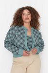 Plus Size Cardigan - Green - Regular fit