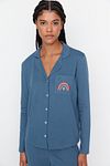 Pyjama - Blau - Unifarben