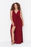Plus Size Dress - Burgundy - Basic