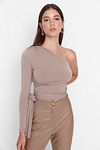 Bluse - Beige - Slim Fit