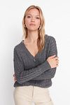 Strickjacke - Grau - Oversized