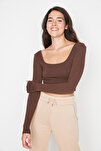 Blouse - Brown - Fitted