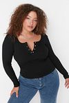 Plus Size Blouse - Black - Regular fit