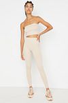 Sport-Leggings - Ecru - Hoher Bund