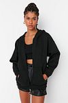 Sweatshirt - Schwarz - Oversized