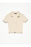T-Shirt - Beige - Figurbetont