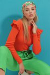 Pullover - Orange - Figurbetont