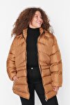 Plus Size Winterjacket - Brown - Puffer
