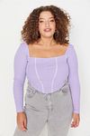 Plus Size Blouse - Purple - Fitted