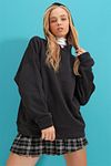 Sweatshirt - Schwarz - Oversized