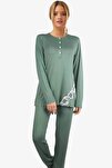 Pajama Set - Green - Plain