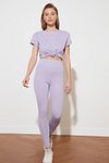 Leggings - Purple - High Waist